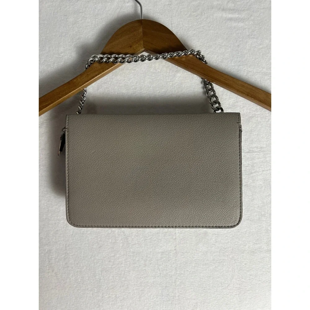 Victoria's Secret Hand Bag Sm Taupe V-Quilt Chain Strap Purse Preppy Chic
